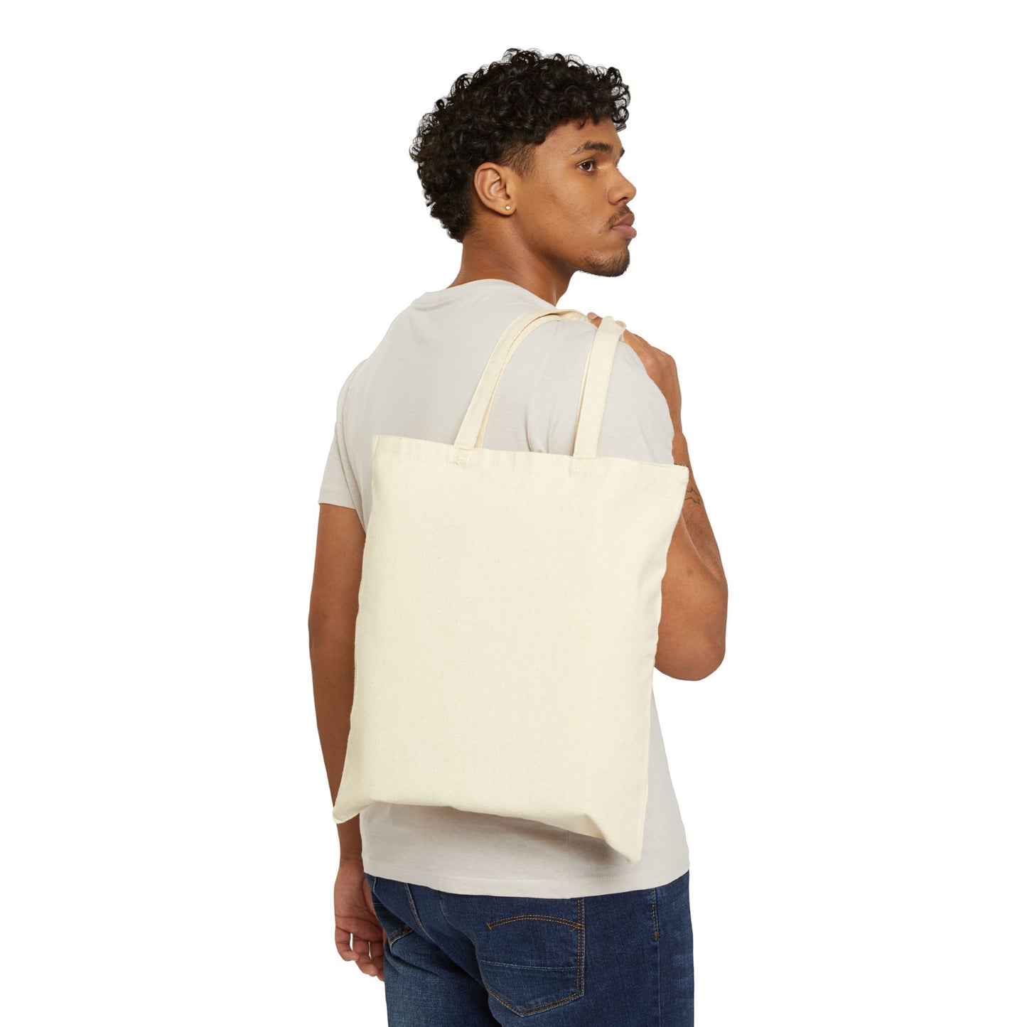 Happy and Dazzling Cotton Canvas Tote Bag – Eco-Friendly Shopping Tote for Everyday Use