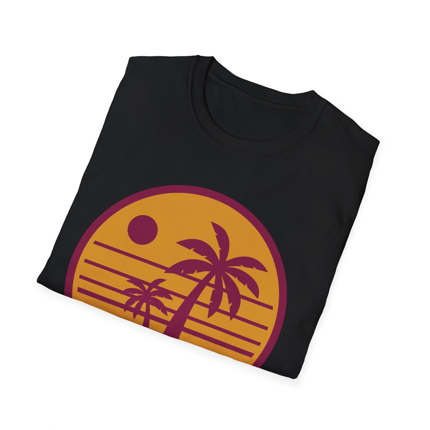 Sunset Palm Trees Unisex Softstyle T-Shirt - Perfect for Relaxation & Summer Vibes