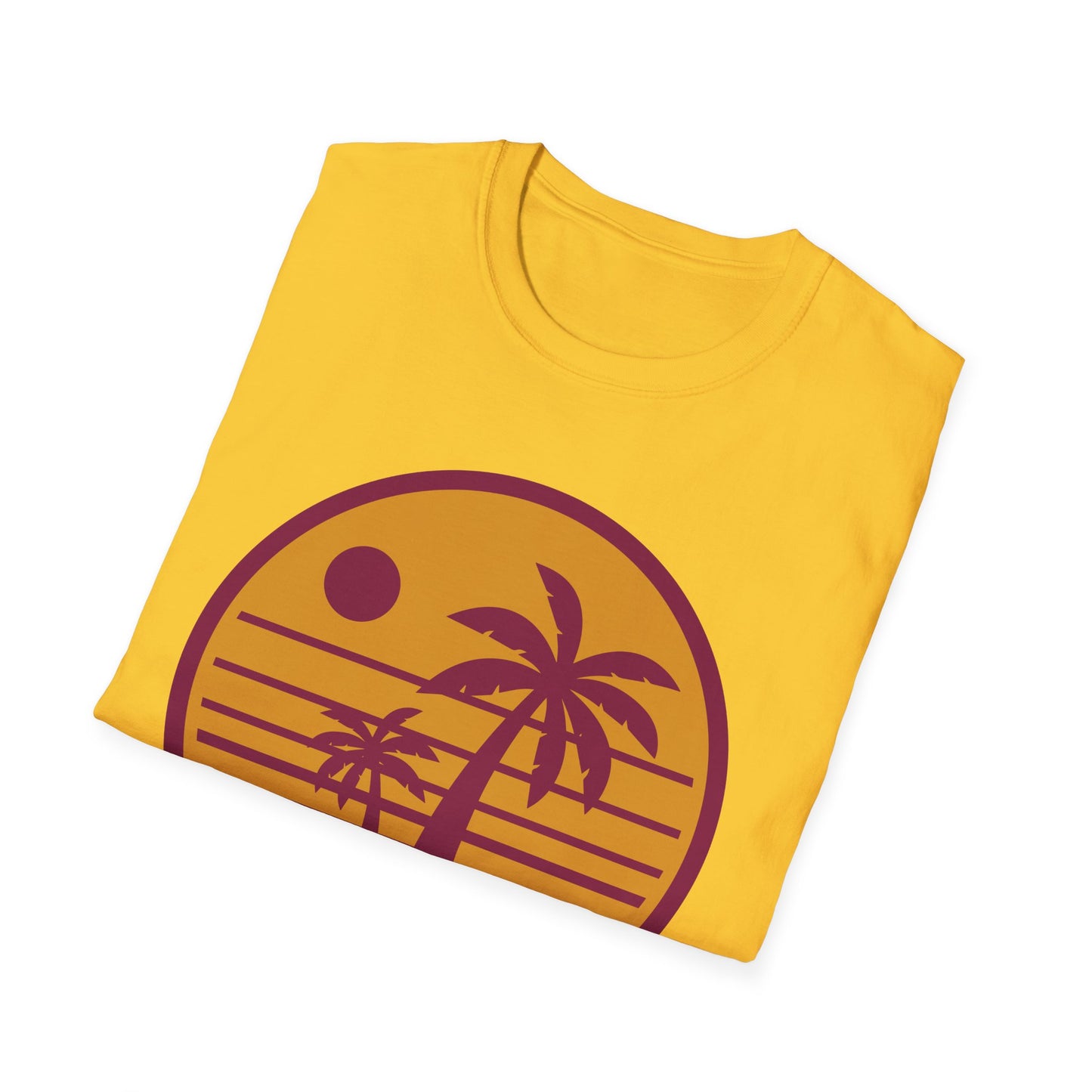 Sunset Palm Trees Unisex Softstyle T-Shirt - Perfect for Relaxation & Summer Vibes