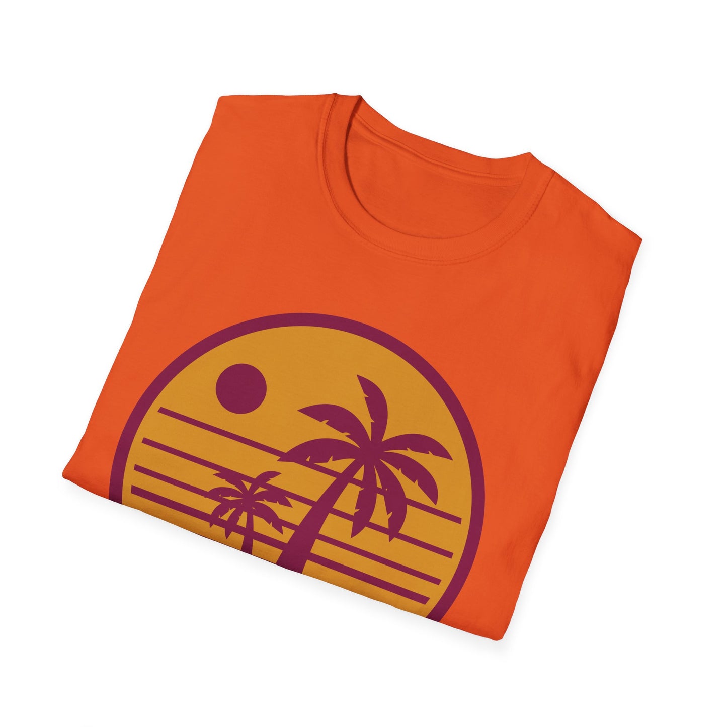 Sunset Palm Trees Unisex Softstyle T-Shirt - Perfect for Relaxation & Summer Vibes