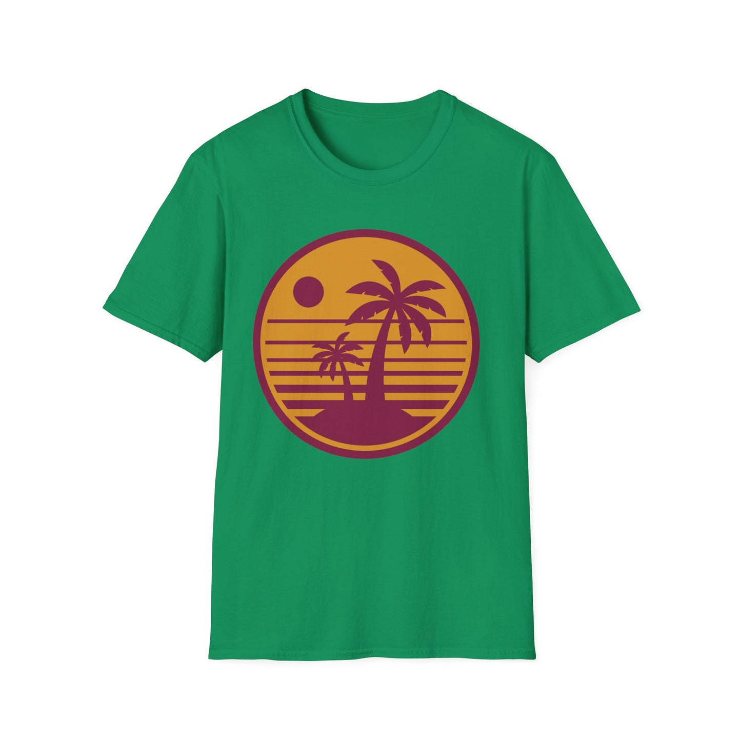 Sunset Palm Trees Unisex Softstyle T-Shirt - Perfect for Relaxation & Summer Vibes