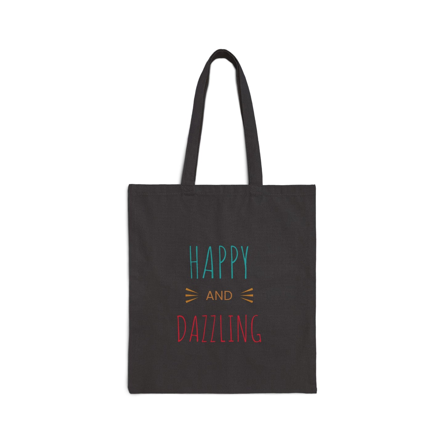 Happy and Dazzling Cotton Canvas Tote Bag – Eco-Friendly Shopping Tote for Everyday Use