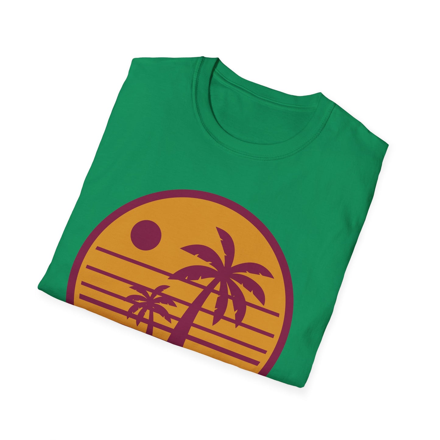 Sunset Palm Trees Unisex Softstyle T-Shirt - Perfect for Relaxation & Summer Vibes