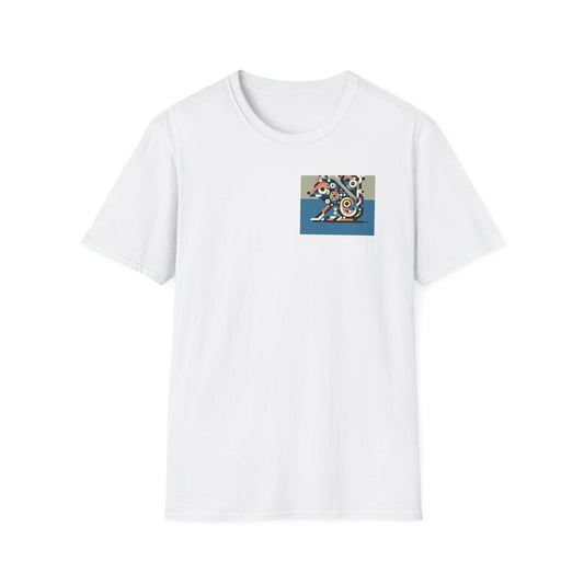 Artistic Dog Print Unisex Softstyle T-Shirt - Casual Style for Animal Lovers